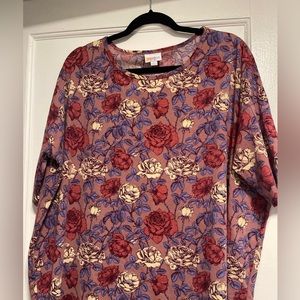 Lularoe mauve irma with rose print  size xl
